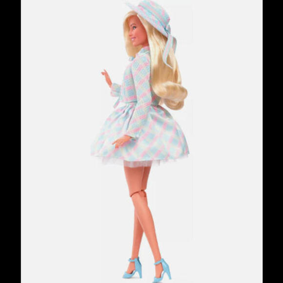 Barbie: The Movie Collectible Doll Margot Robbie as Barbie in Plaid Matching Set - Picture 2 of 9